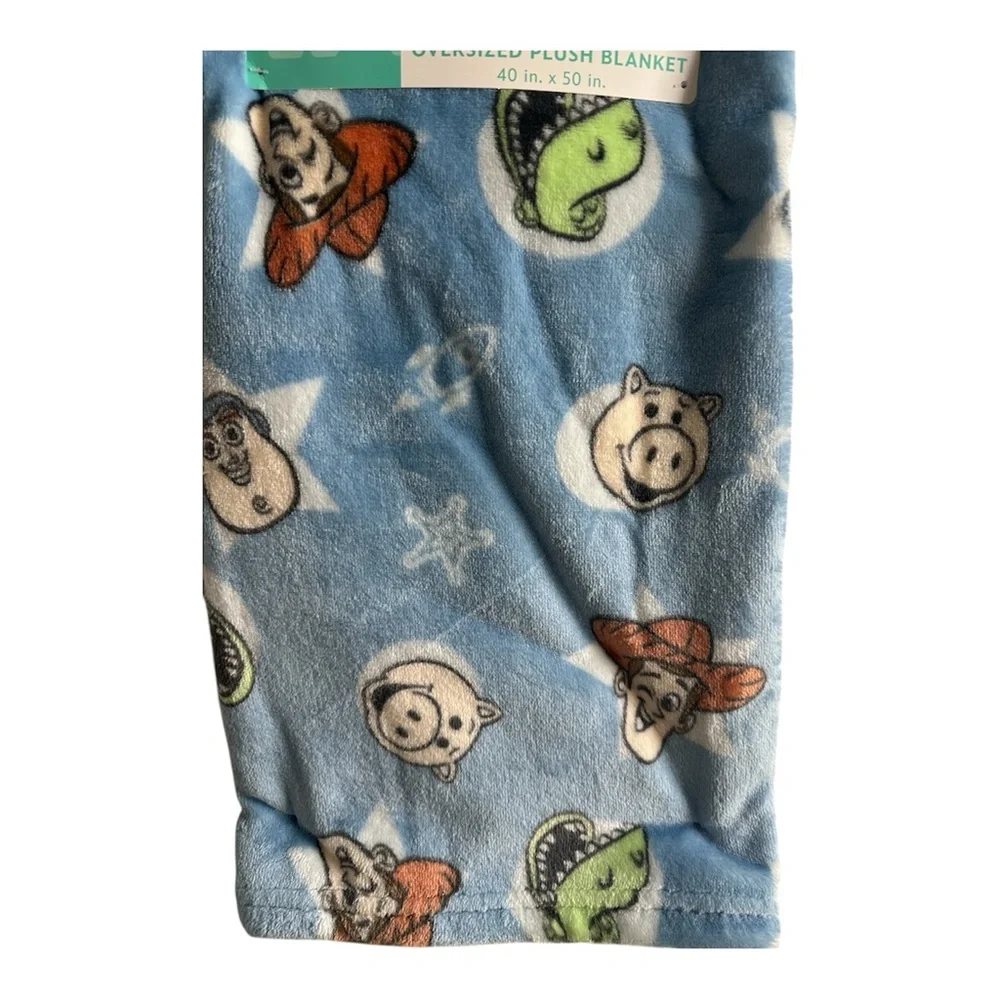 Disney Toy Story Plush Toddler Blanket Oversized 40x50 Woody~Buzz~Rex NWT